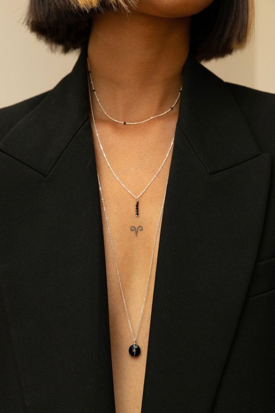 Colliers YAY Paris | Collier-Bracelet Satellite - Agate - Argent